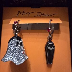 Betsey Johnson Ghost and Coffin Earrings